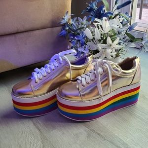 Forever 21 Gold Platform Sneakers